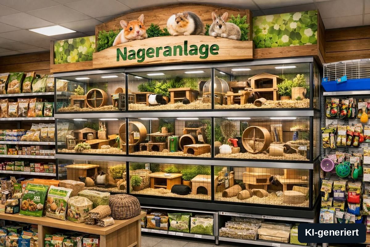 Warenpräsentation im Zoofachhandel – Alltag als Regionalleiter (KI-generiertes Bild)